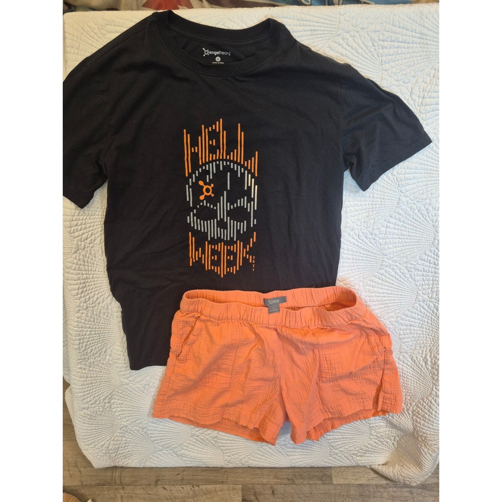 Orangetheory Fitness Hell Week 2021 Tee & Naturals Shorts Set‎ Size Medium 209